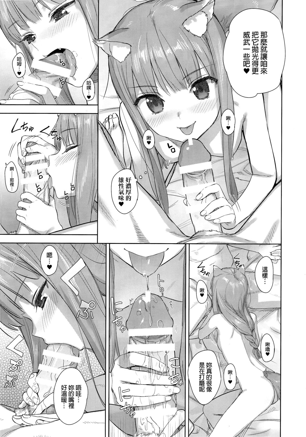 [日本漫画] (C96) [Ajisaidenden (Kawakami Rokkaku, Takanashi Rei)] Wacchi to Shippori Kezukuroi Bon (Spice and Wolf)   单本,肛门,萝莉,单女,单男,丝袜#[25P]-10