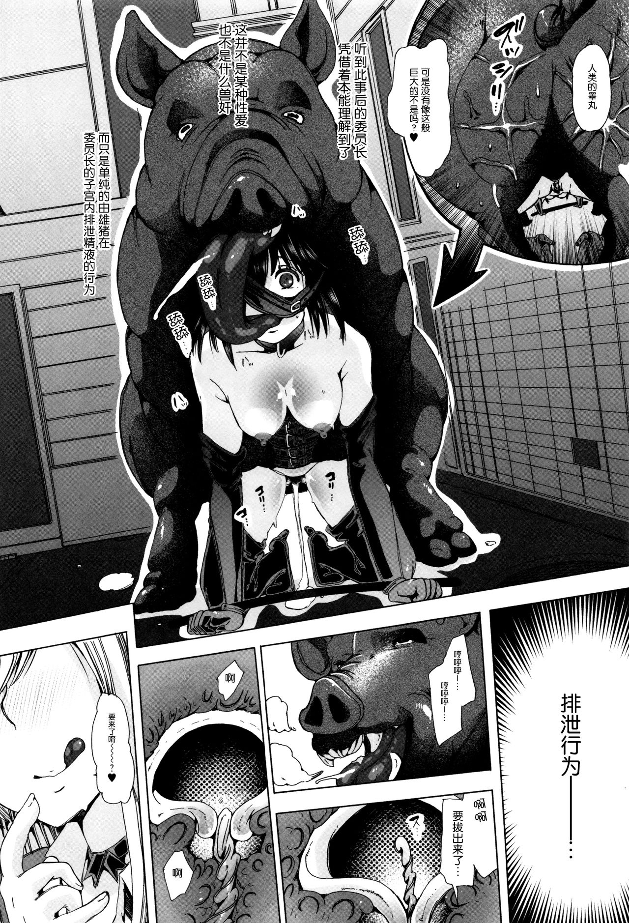 [日本漫画] [Chikiko] Juukan Yokubou Kanaete Ageru yo! ~Buta ni Okasareteru Iinchou o Mitai~ (Kemono DIRECT 3)  单本,肛门,内射中出,束缚#[23P]-14