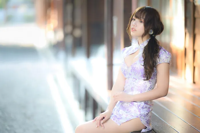 [爱美足] NO.040 Listening 旗袍絲襪高跟美腿外拍 街拍#[87P]-9