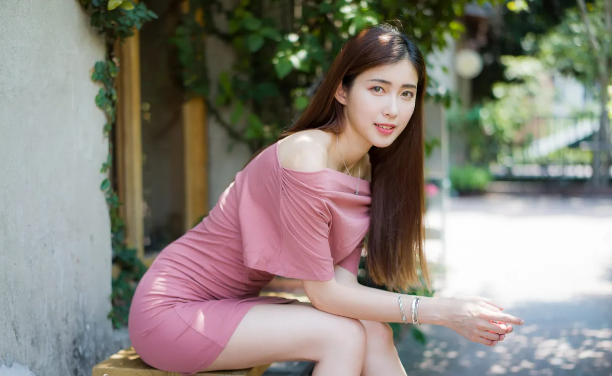 [爱美足] NO.176 金允乔 粉色连衣短裙凉高美腿 街拍#[47P]-4