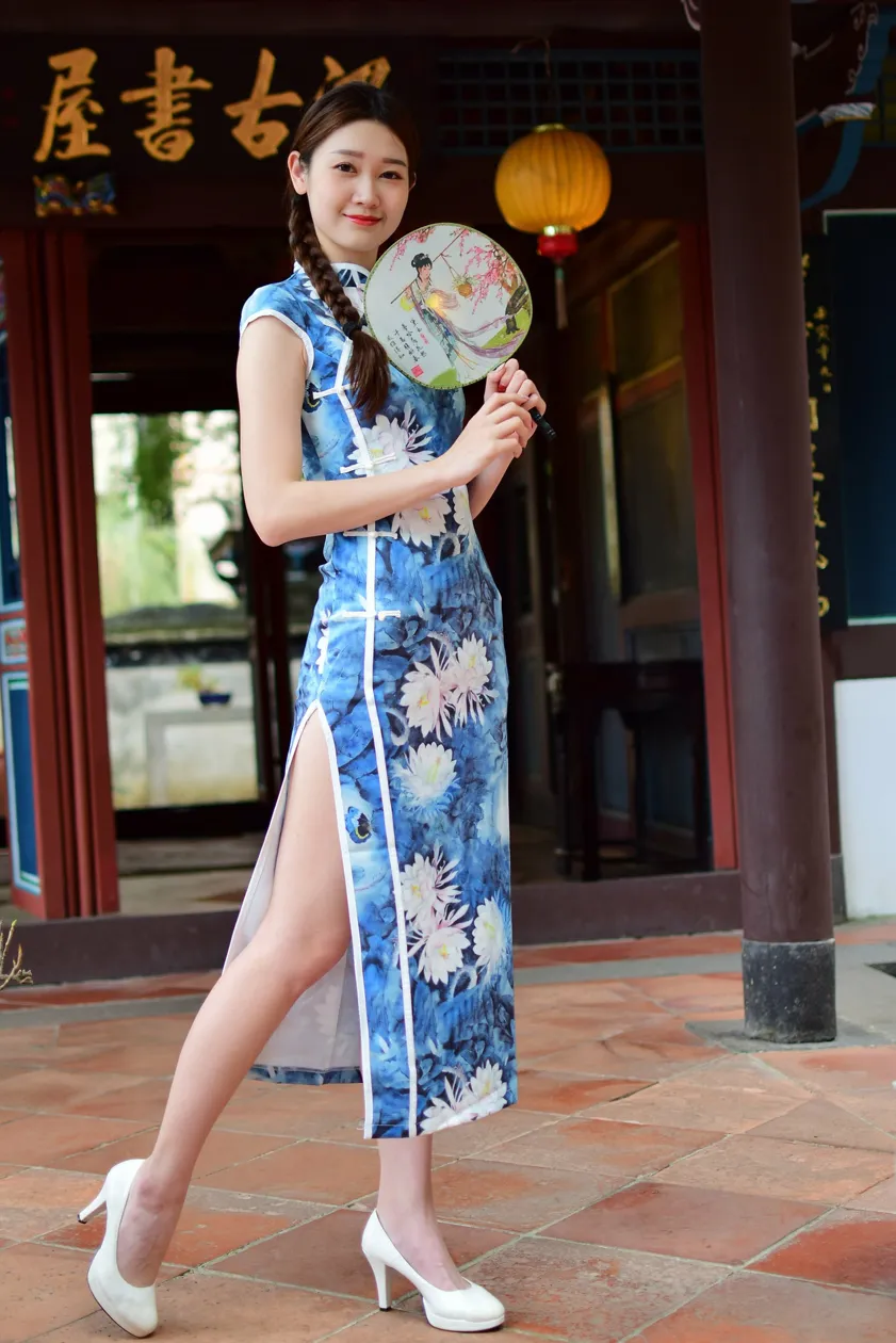 [爱美足] NO.174 美元 高衩长旗袍白高跟美腿 街拍#[105P]-4