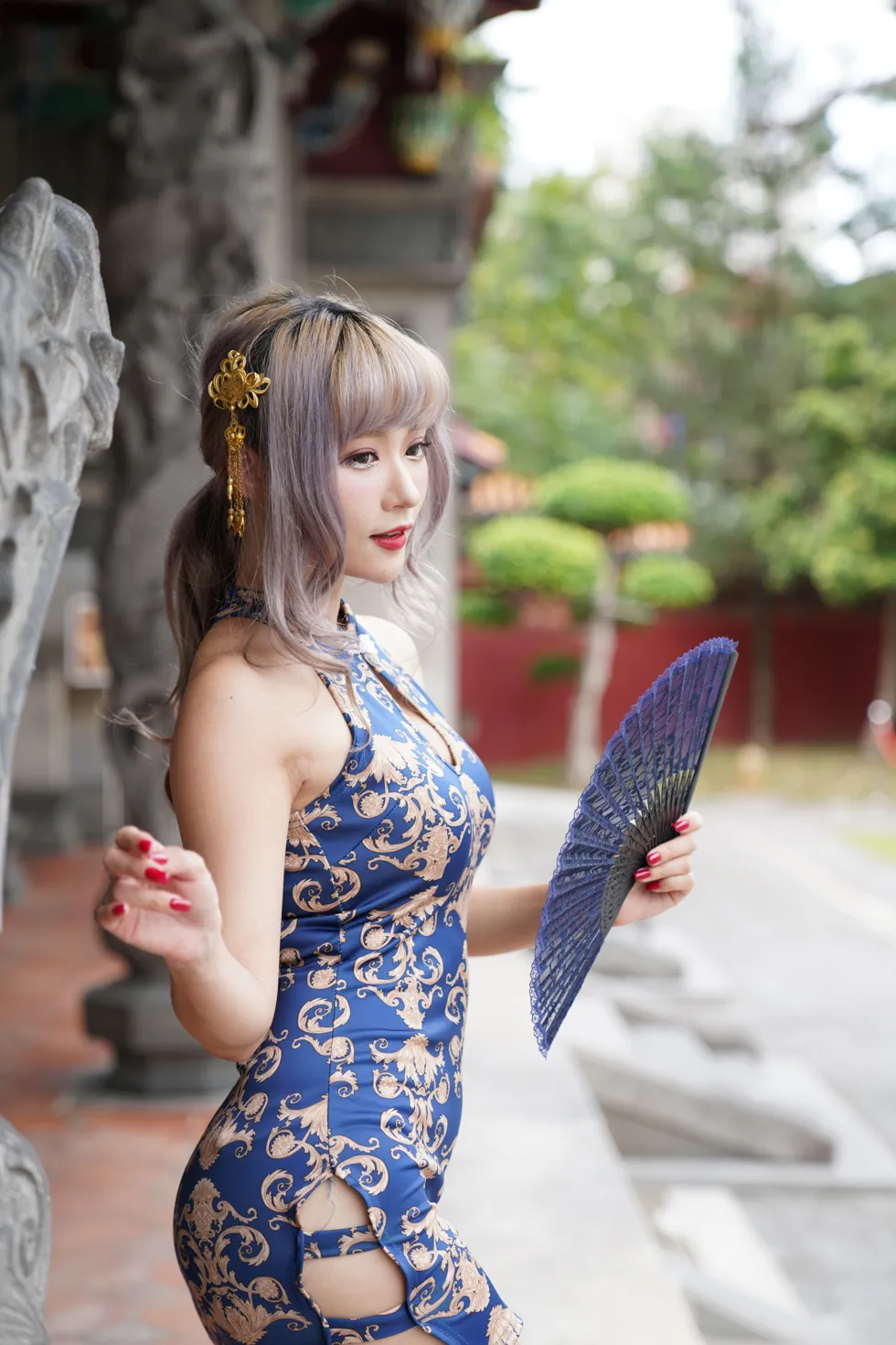 [爱美足] NO.149 薛凯云 蓝花短旗袍高跟美腿 街拍#[105P]-7