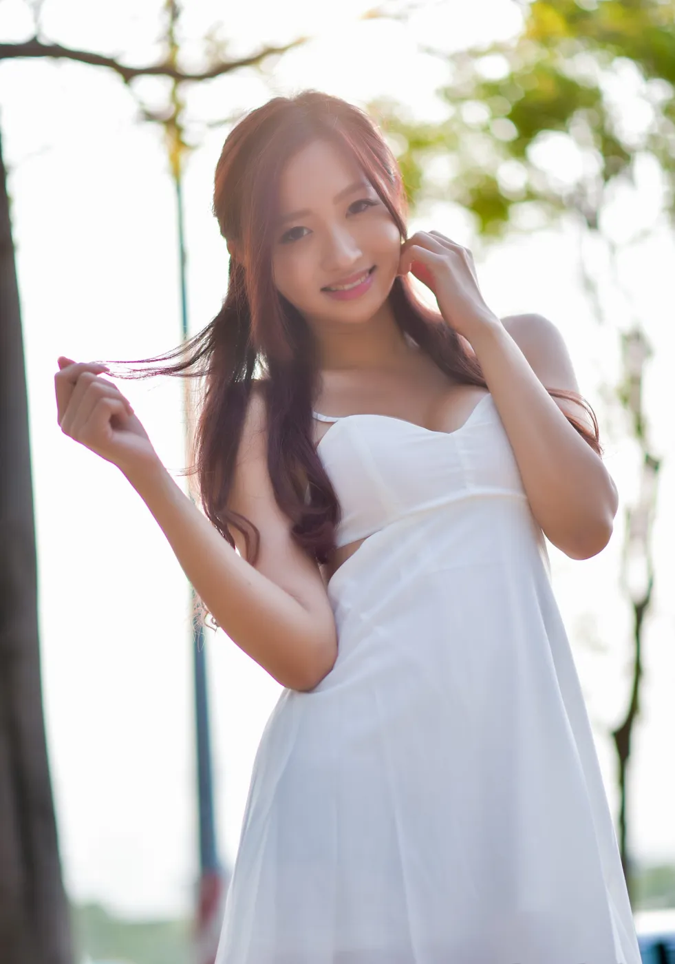 [爱美足] NO.175 名婷 露背吊带连衣短裙丝袜凉高美腿 街拍#[67P]-1