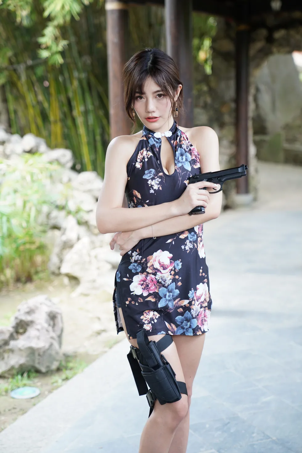 [爱美足] NO.104 陈葳 蓝花短旗袍高跟美腿 街拍#[117P]-7