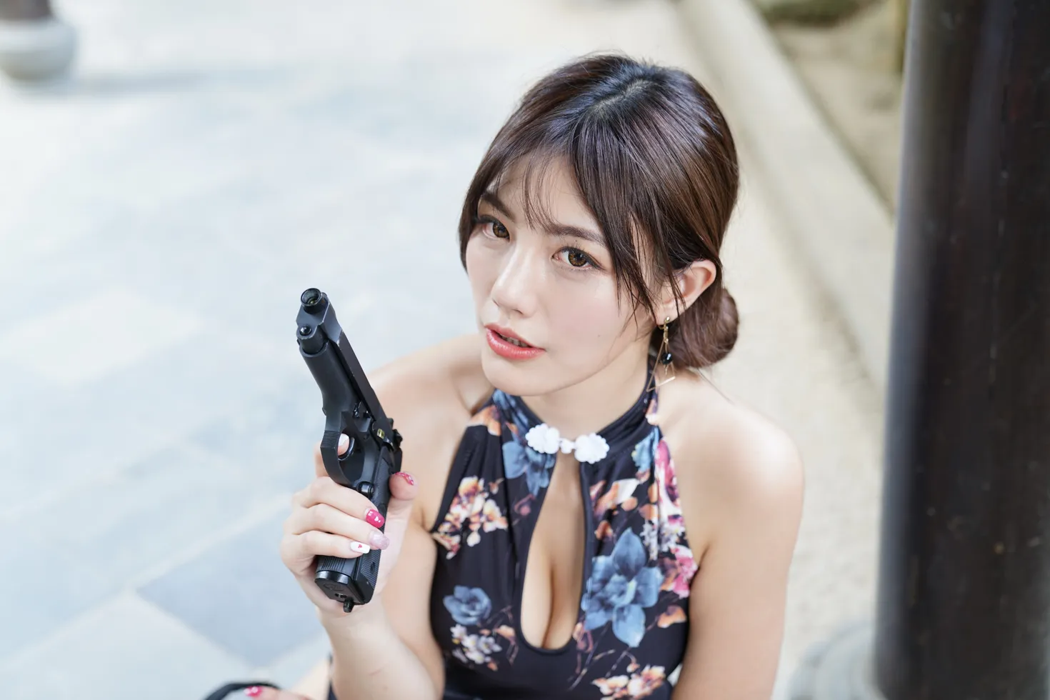 [爱美足] NO.104 陈葳 蓝花短旗袍高跟美腿 街拍#[117P]-2