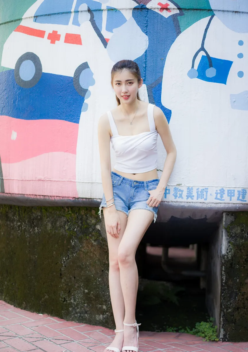 [爱美足] NO.186 金允乔 露肚牛仔短裤凉高美腿 街拍#[47P]-9