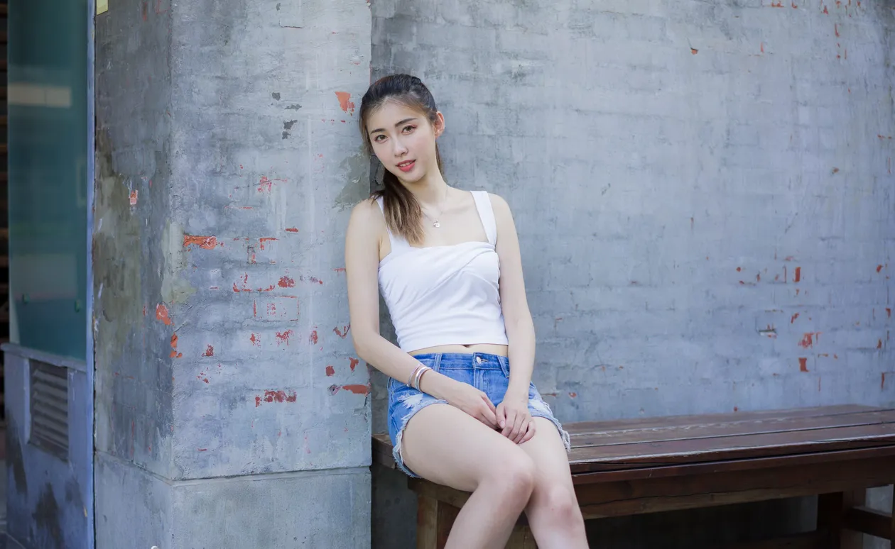 [爱美足] NO.186 金允乔 露肚牛仔短裤凉高美腿 街拍#[47P]-4