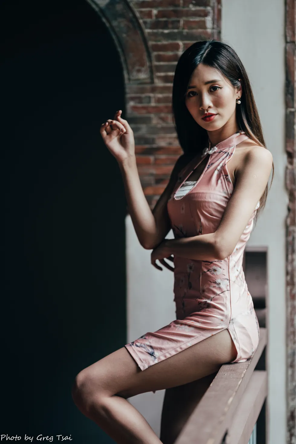 [爱美足] NO.138 张筠 粉色短旗袍丝袜高跟美腿 街拍#[36P]-8