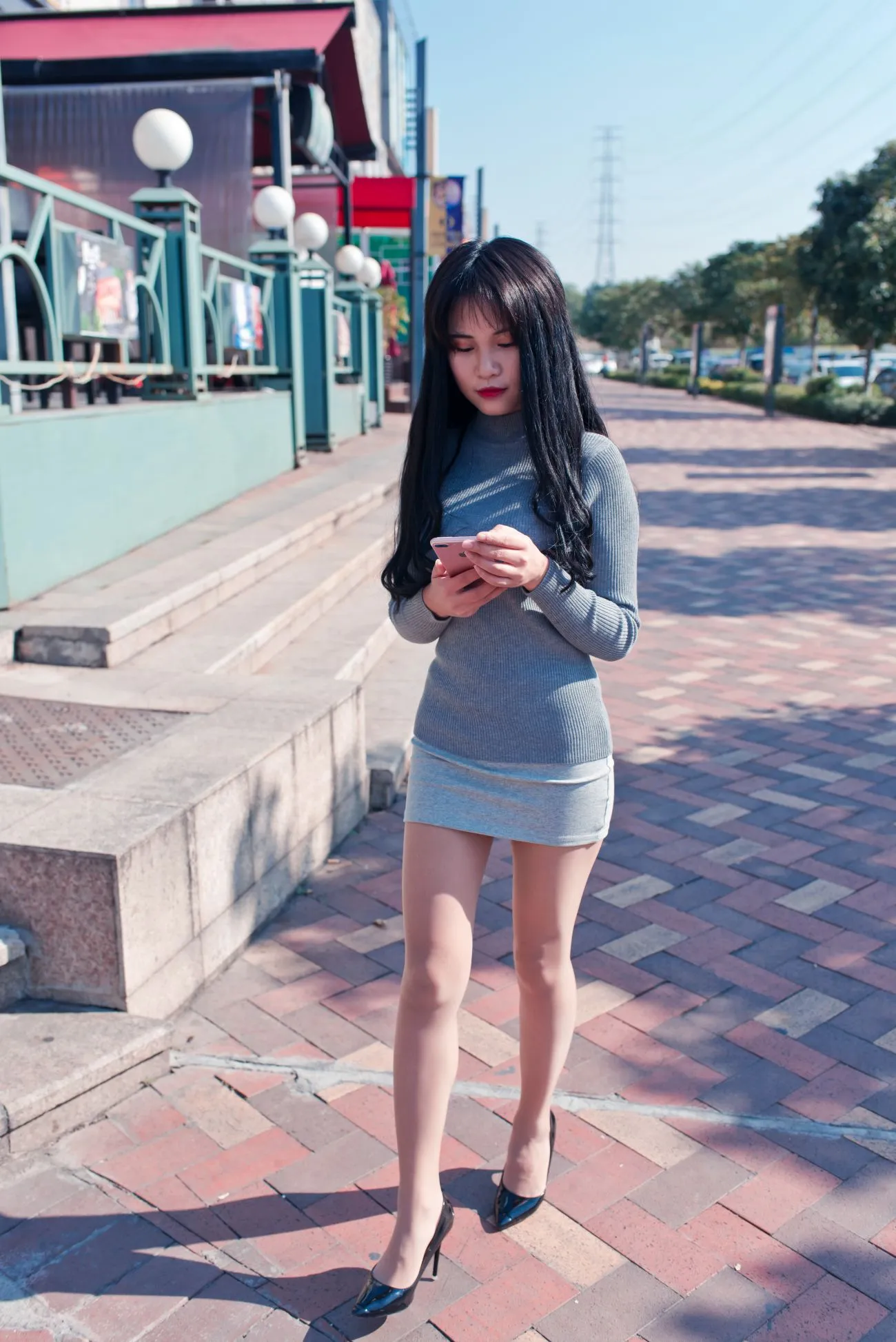 [爱美足] NO.084 休闲书屋里的短裙肉丝美女萌宝儿 街拍#[79P]-7