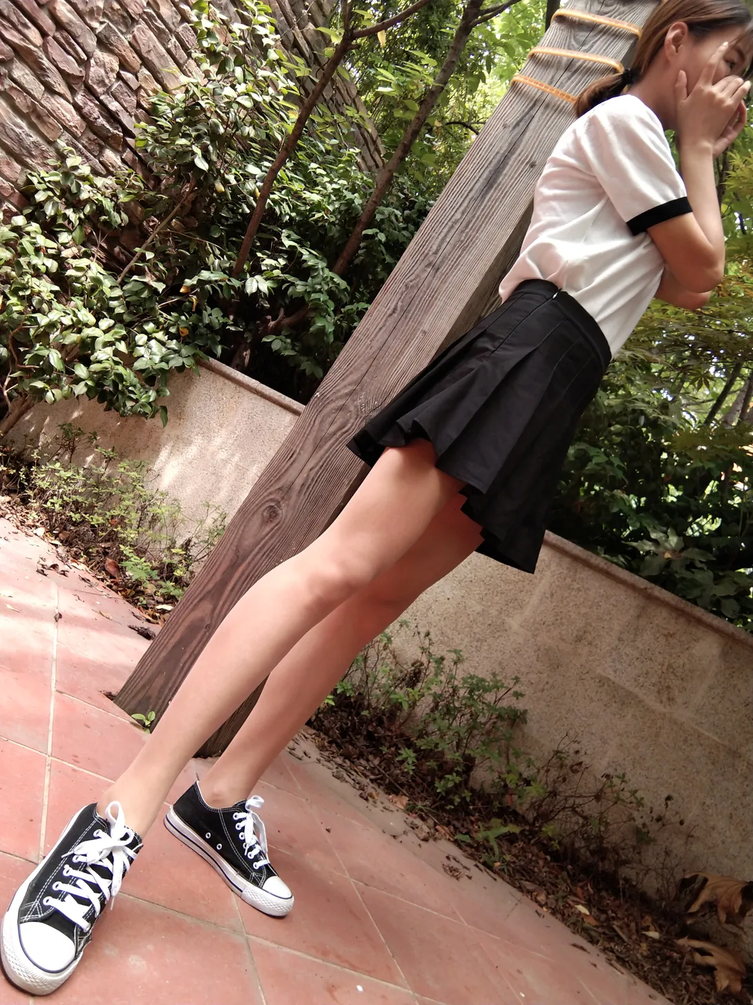 [爱美足] NO.017 肉丝低帮黑色帆布鞋 街拍#[30P]-8
