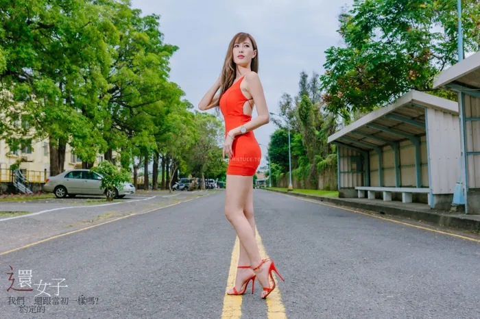 [爱美足] NO.047 艾比 紅連衣短裙 高跟美腿外拍 街拍#[106P]-10