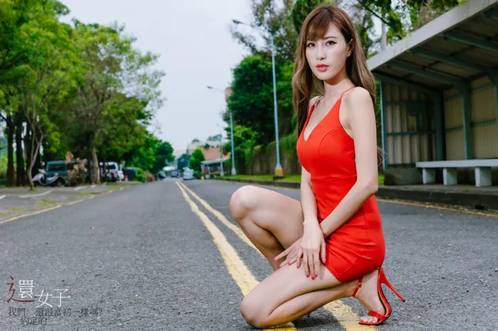 [爱美足] NO.047 艾比 紅連衣短裙 高跟美腿外拍 街拍#[106P]-9