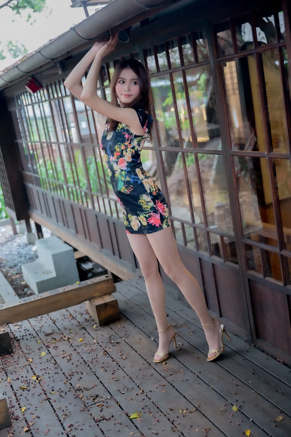 [爱美足] NO.202 何佳欣 黑花短旗袍丝袜高跟美腿 街拍#[97P]-8