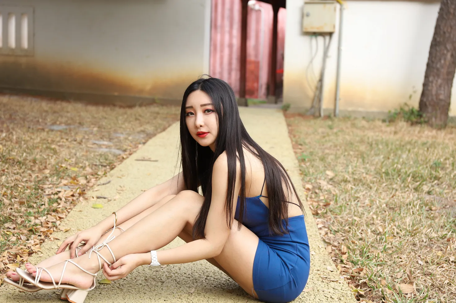 [爱美足] NO.165 吴采婕 吊带连衣短裙凉高美腿 街拍#[50P]-7