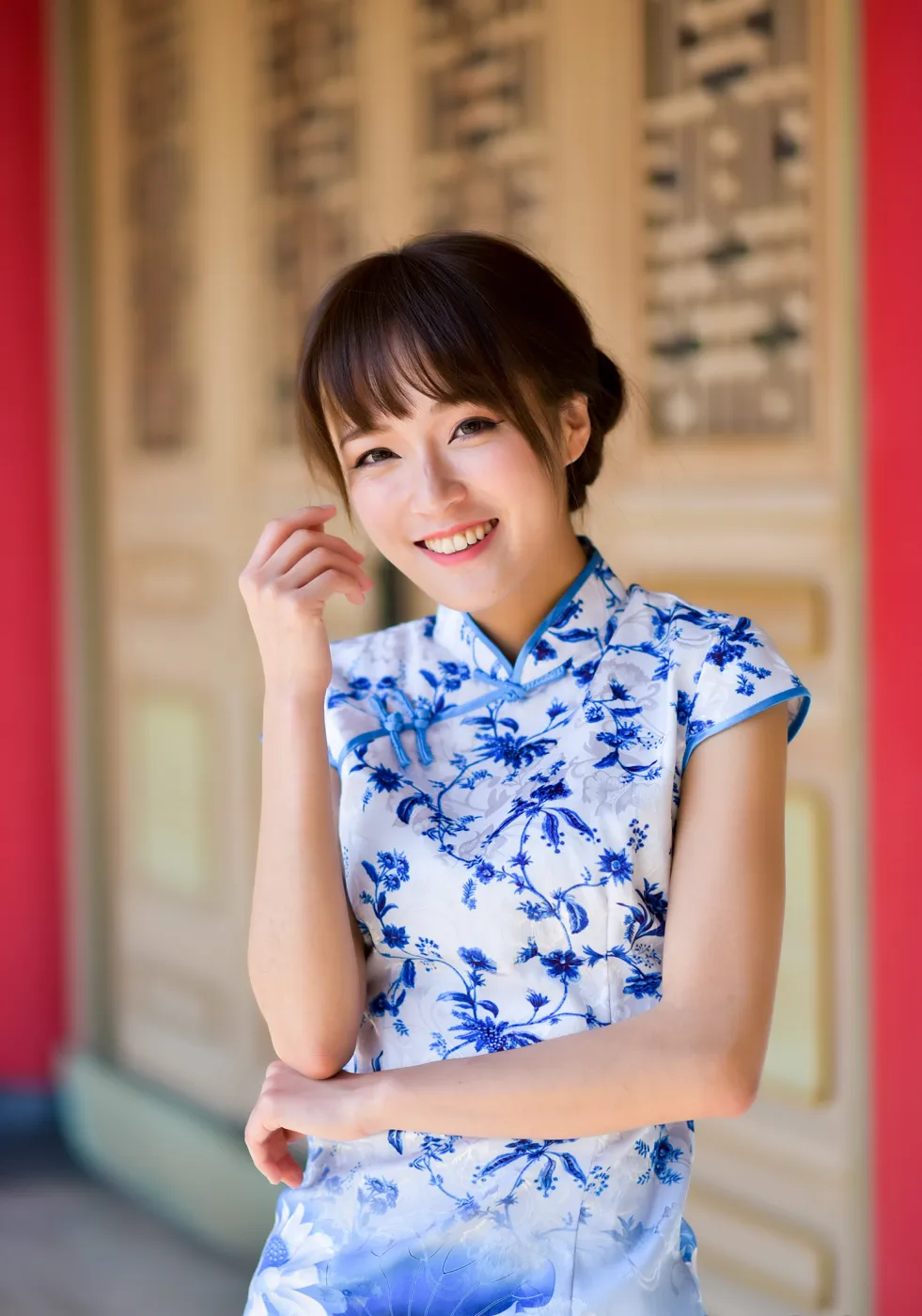 [爱美足] NO.189 繆婉瑜 碎花短旗袍高跟美腿 街拍#[68P]-9