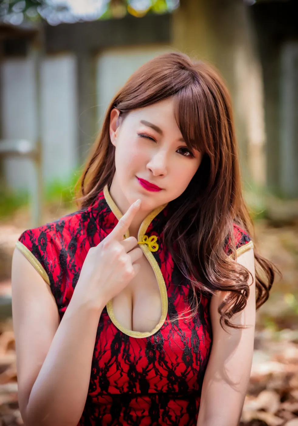 [爱美足] NO.177 邬育锜 红花短旗袍高跟美腿 街拍#[105P]-3