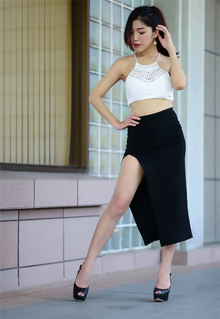 [爱美足] NO.162 莎莎 露肚高叉长裙高跟美腿 街拍#[105P]-7