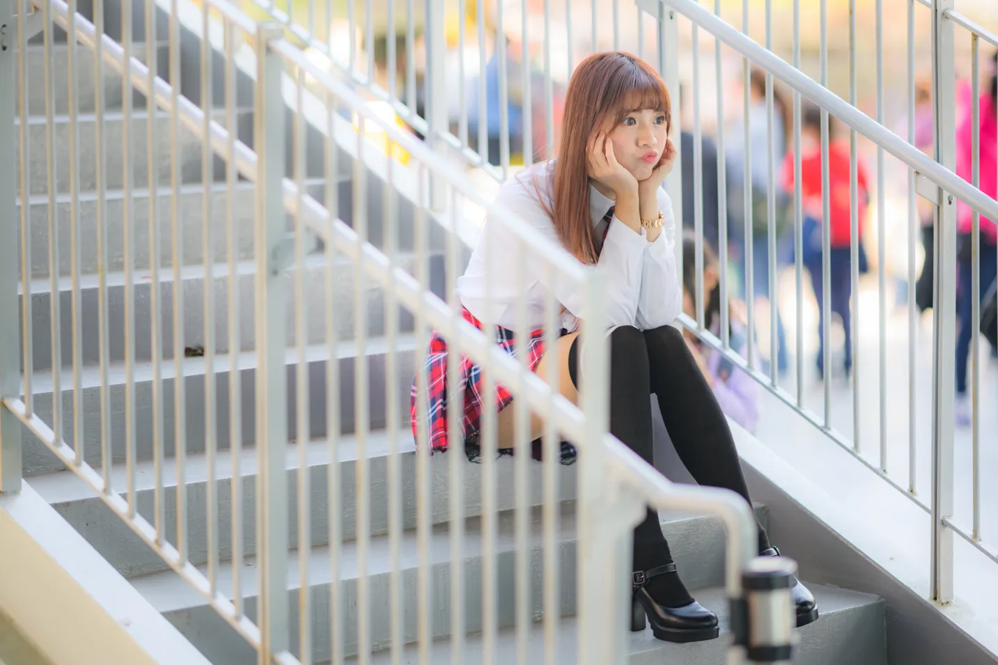 [爱美足] NO.233 学生制服高跟 街拍#[105P]-10