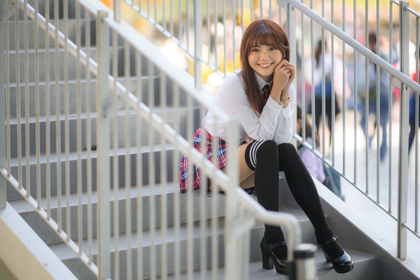 [爱美足] NO.233 学生制服高跟 街拍#[105P]-9