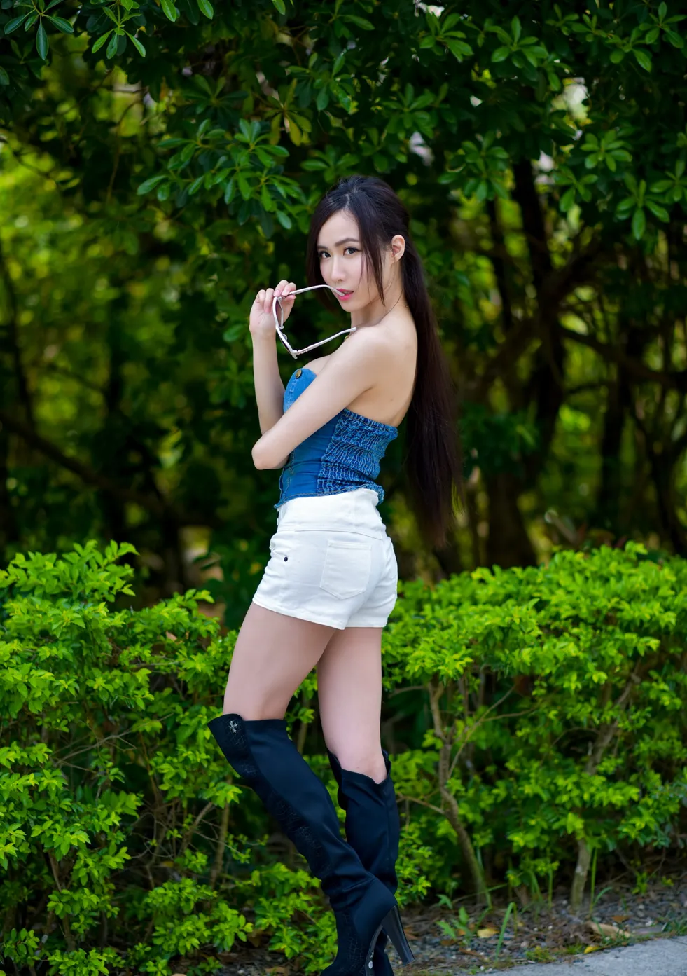 [爱美足] NO.181 妍希 露肩短裤长靴美腿 街拍#[71P]-9