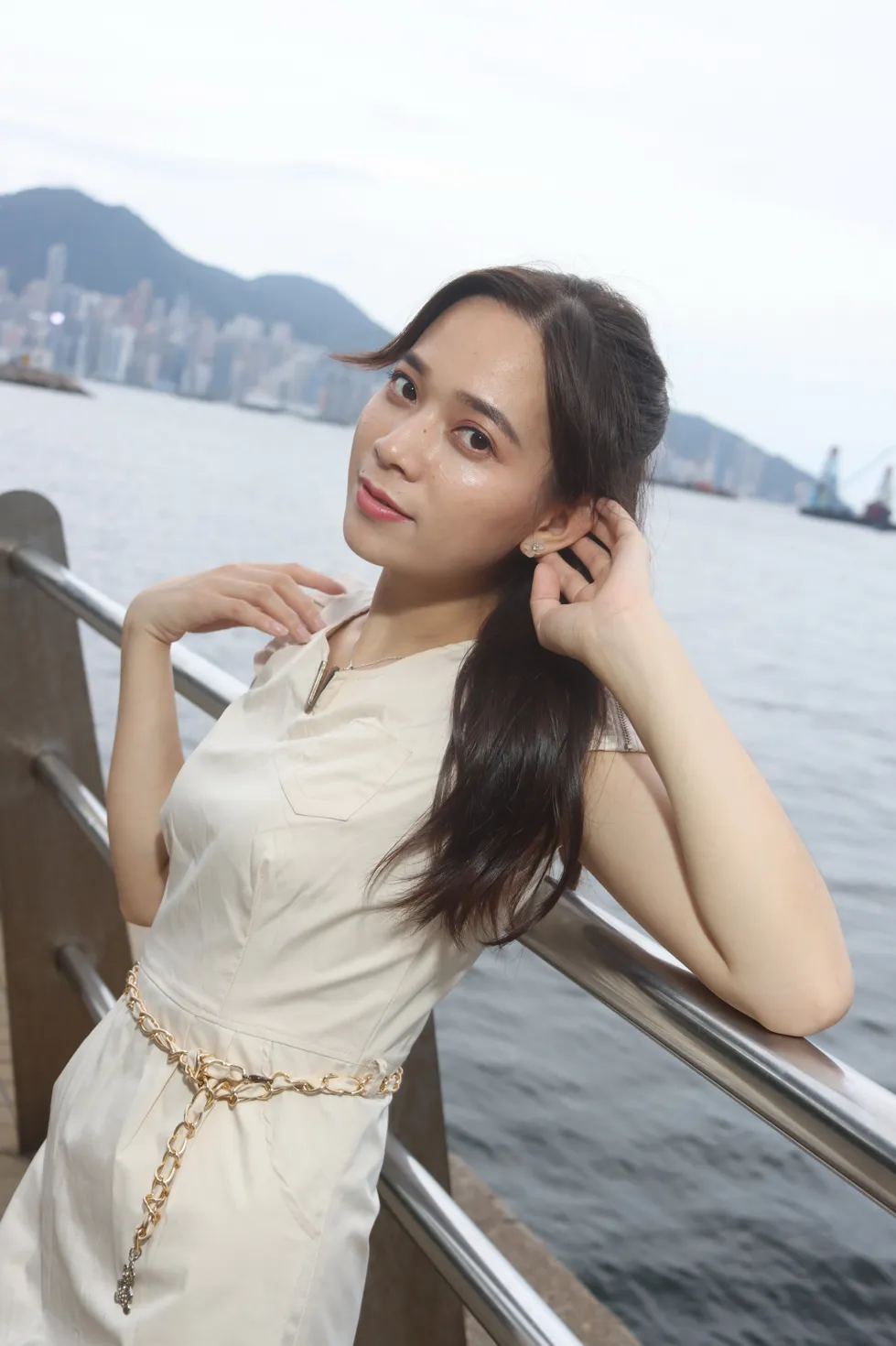 [爱美足] NO.107 Vency Shen 米色连衣裙丝袜高跟美腿 街拍#[70P]-4