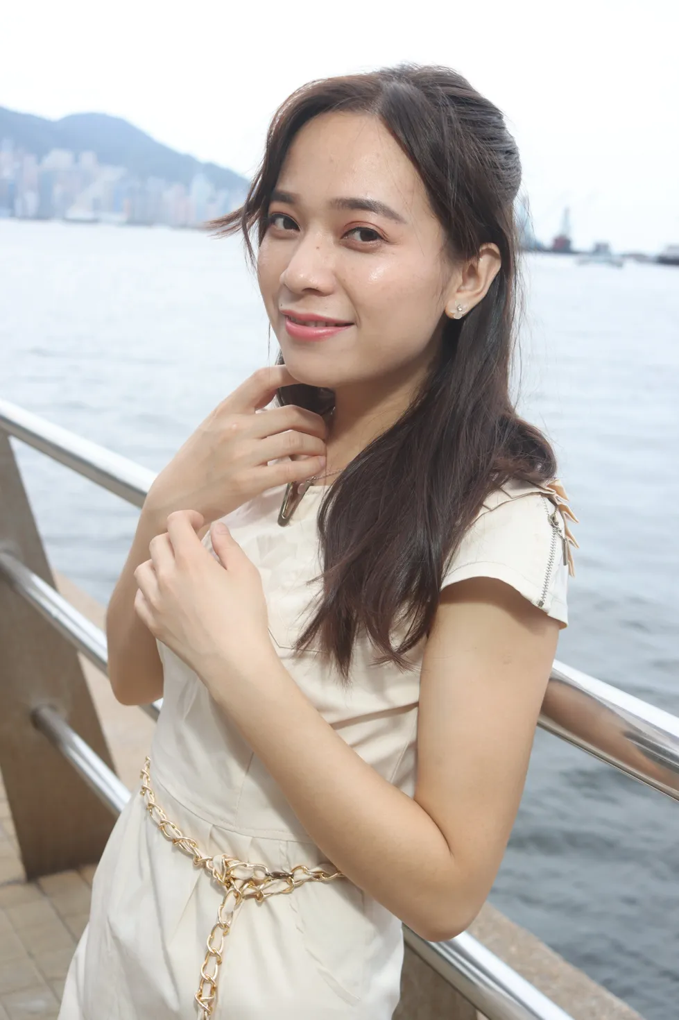 [爱美足] NO.107 Vency Shen 米色连衣裙丝袜高跟美腿 街拍#[70P]-6