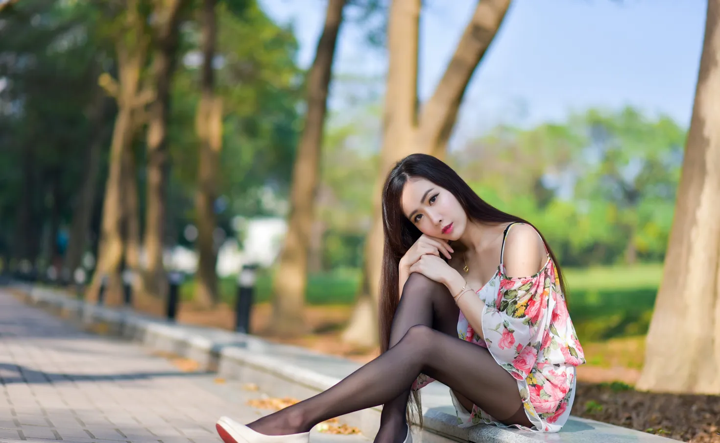 [爱美足] NO.185 妍希 吊带裤裙黑丝美腿 街拍#[27P]-10