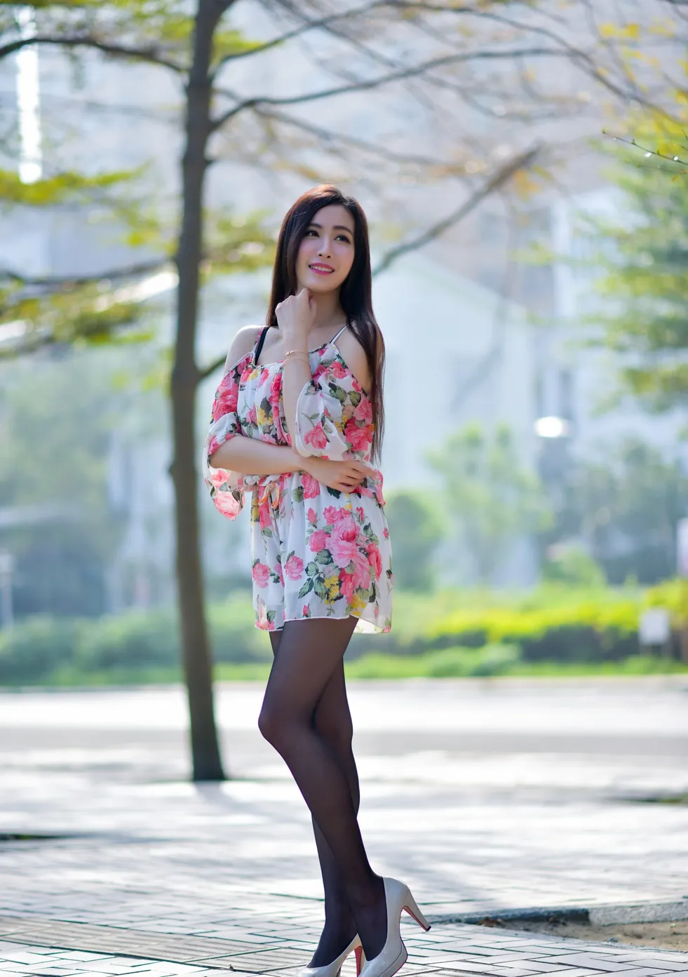 [爱美足] NO.185 妍希 吊带裤裙黑丝美腿 街拍#[27P]-4