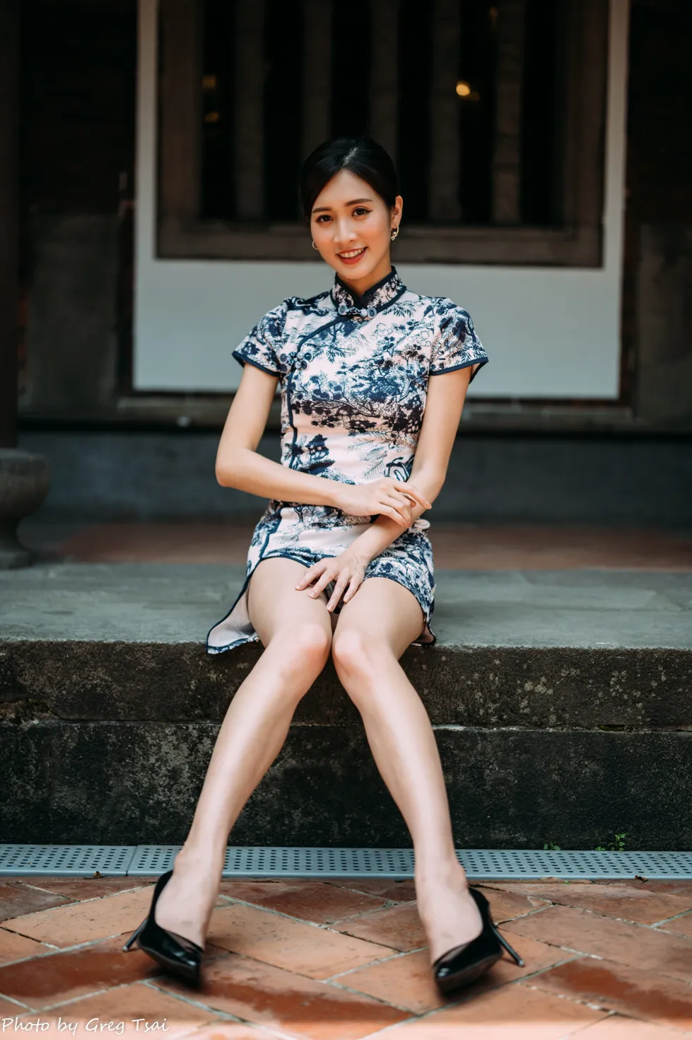 [爱美足] NO.151 张筠 短旗袍丝袜高跟美腿 街拍#[54P]-7