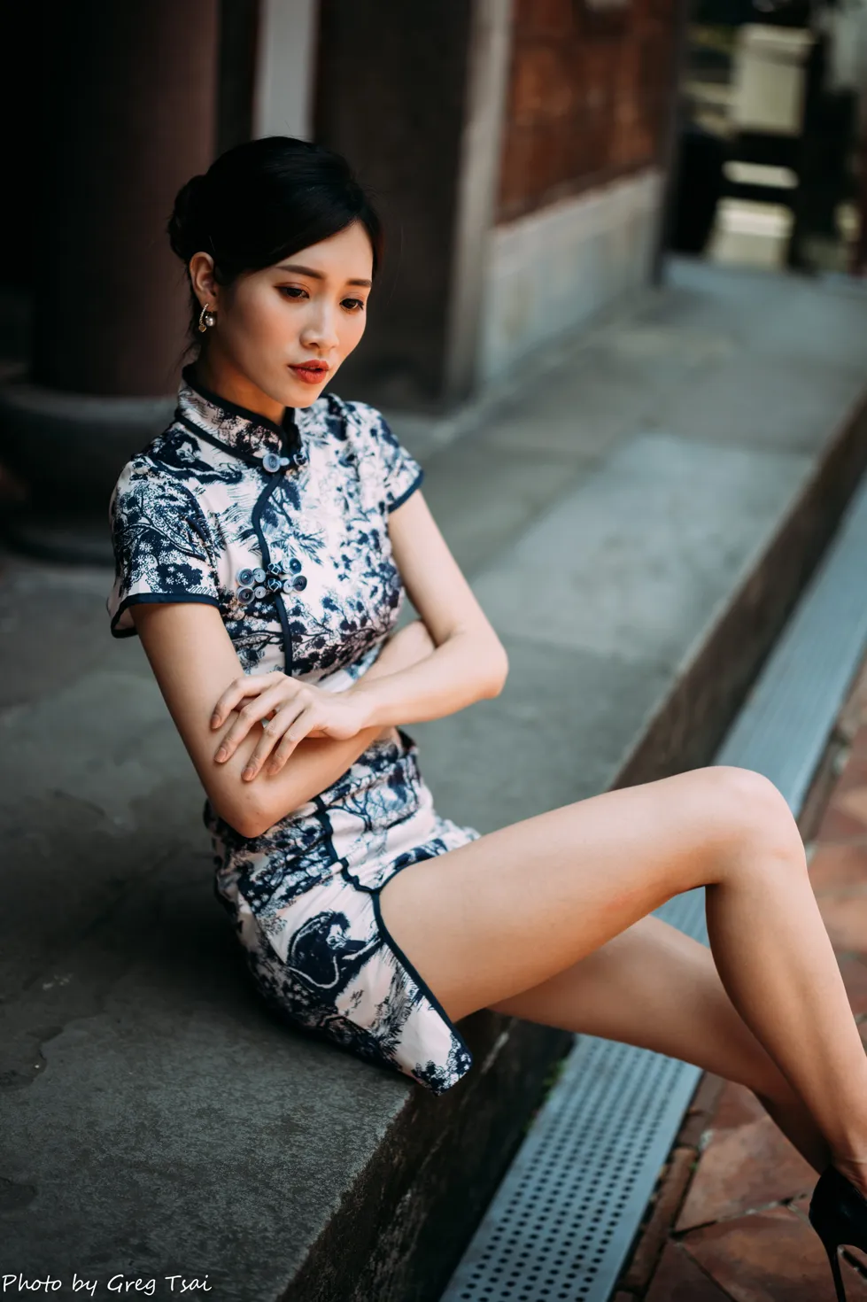 [爱美足] NO.151 张筠 短旗袍丝袜高跟美腿 街拍#[54P]-4