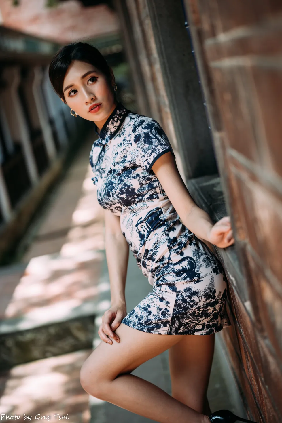 [爱美足] NO.151 张筠 短旗袍丝袜高跟美腿 街拍#[54P]-5