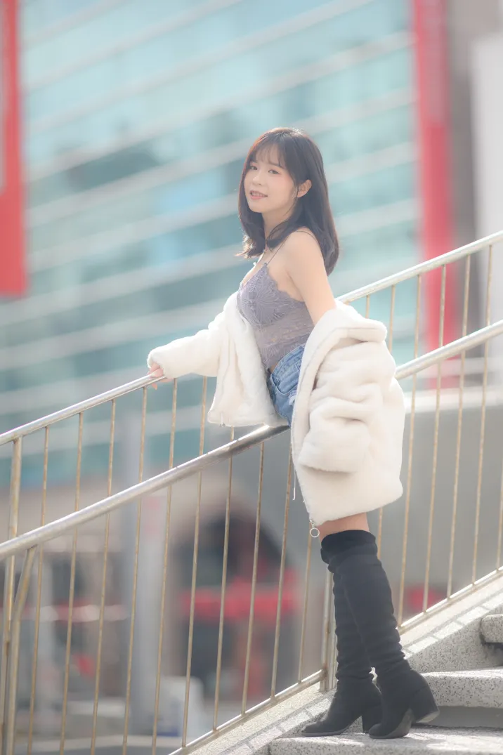 [爱美足] NO.215 YoYo 牛仔短裤长靴 街拍#[105P]-8