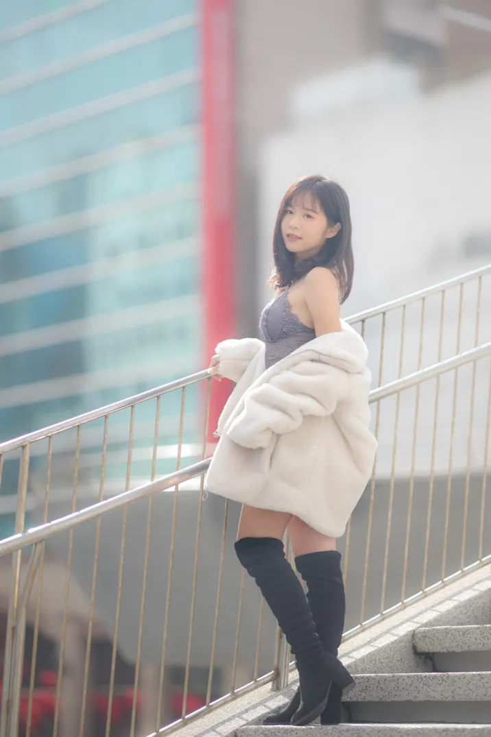 [爱美足] NO.215 YoYo 牛仔短裤长靴 街拍#[105P]-9