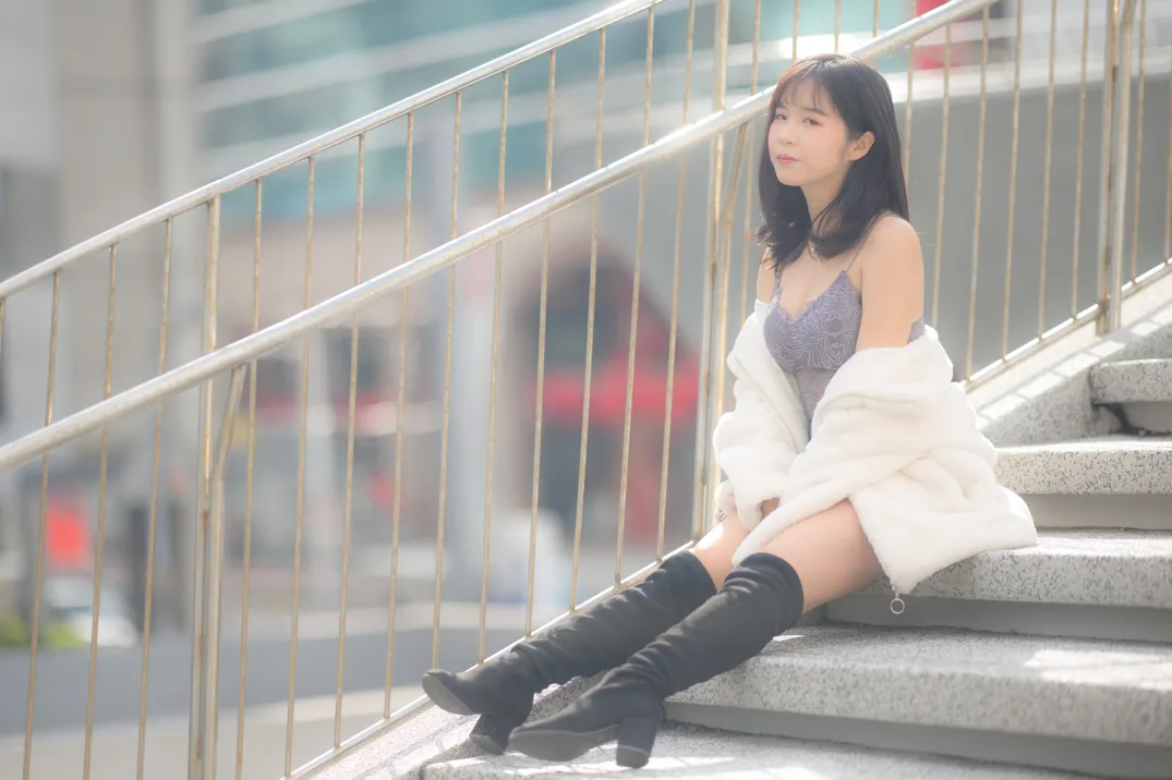 [爱美足] NO.215 YoYo 牛仔短裤长靴 街拍#[105P]-6