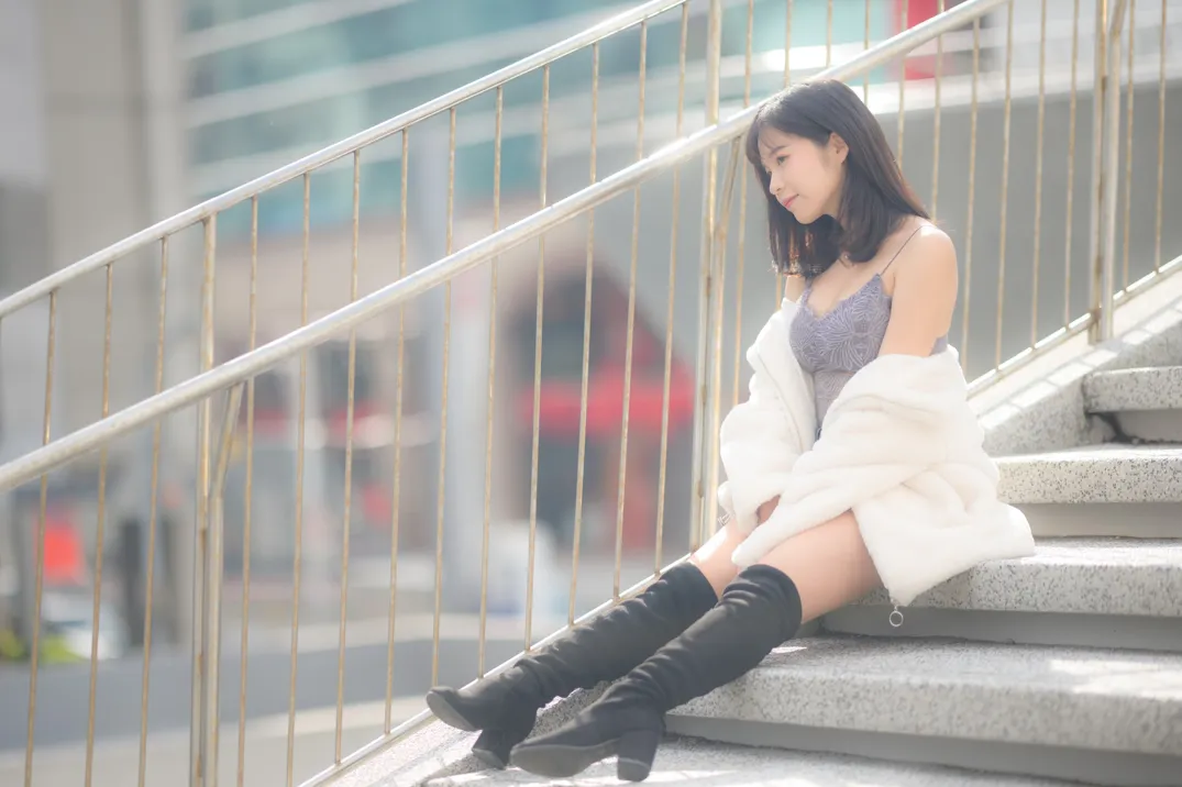 [爱美足] NO.215 YoYo 牛仔短裤长靴 街拍#[105P]-7