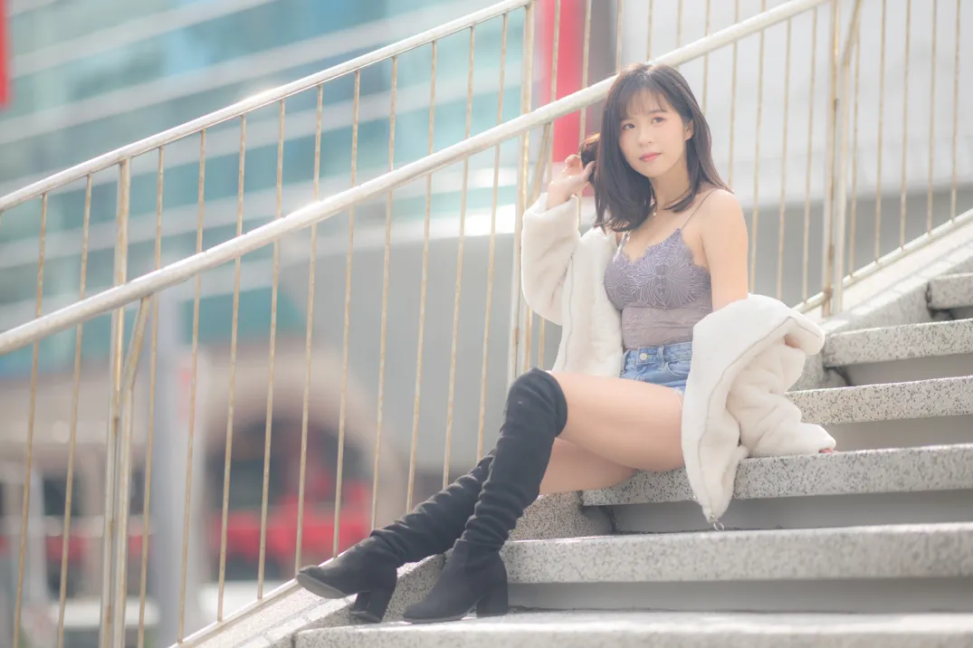 [爱美足] NO.215 YoYo 牛仔短裤长靴 街拍#[105P]-6