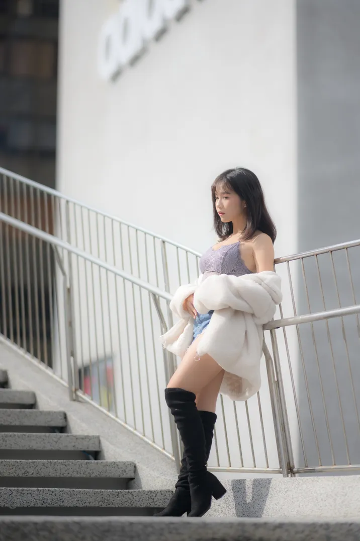 [爱美足] NO.215 YoYo 牛仔短裤长靴 街拍#[105P]-9