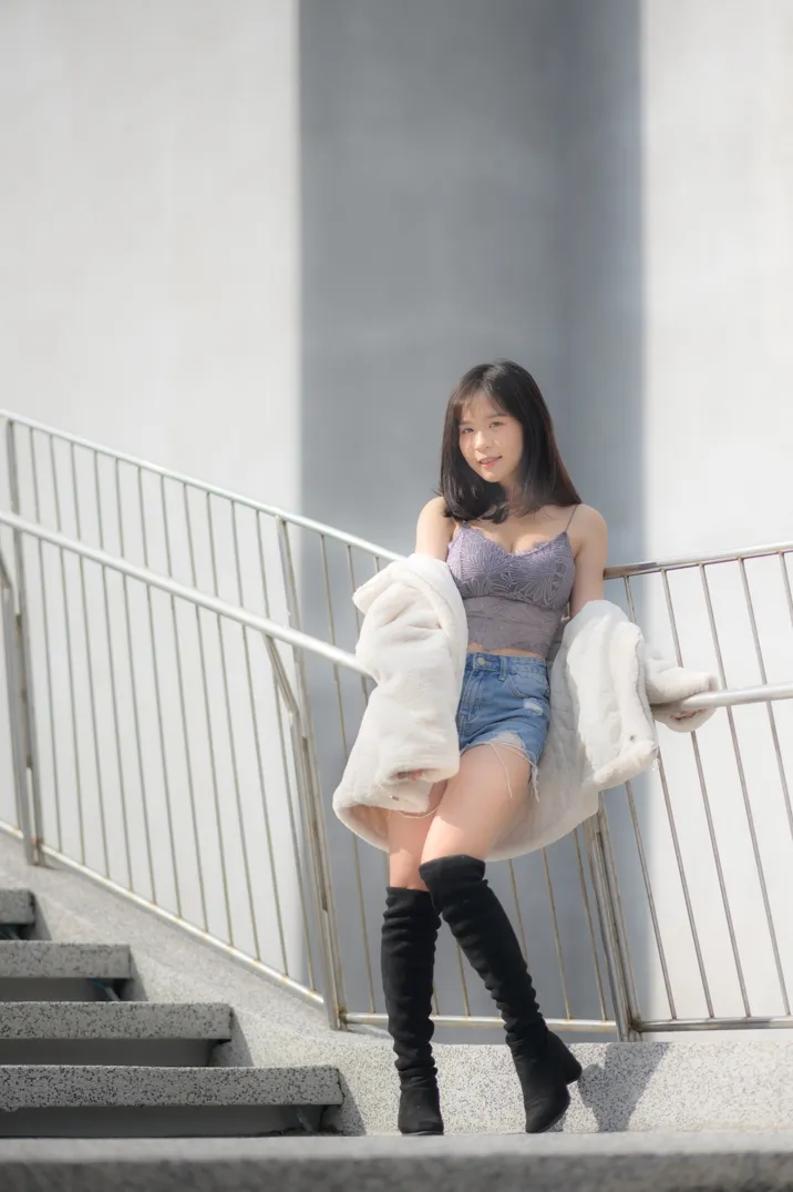[爱美足] NO.215 YoYo 牛仔短裤长靴 街拍#[105P]-6