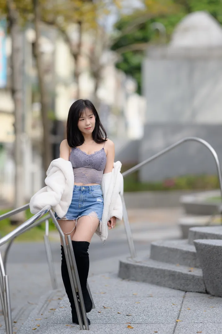 [爱美足] NO.215 YoYo 牛仔短裤长靴 街拍#[105P]-9