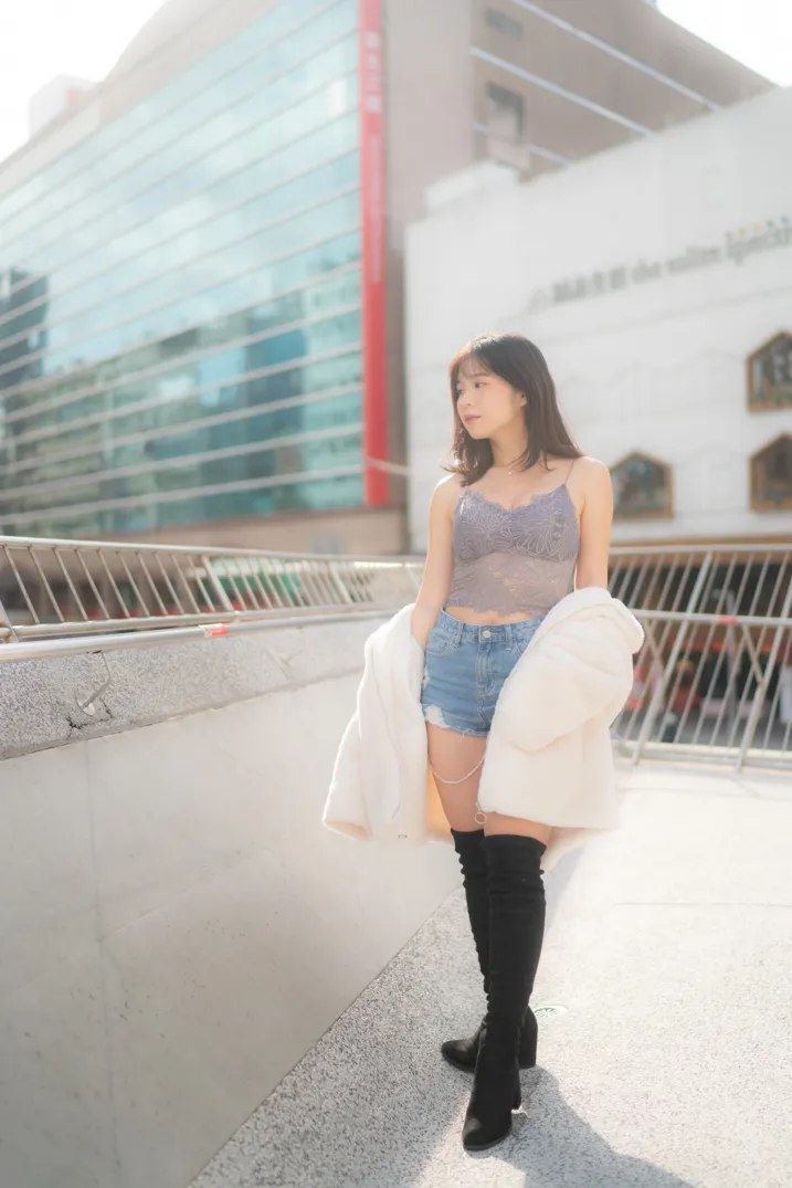 [爱美足] NO.215 YoYo 牛仔短裤长靴 街拍#[105P]-2