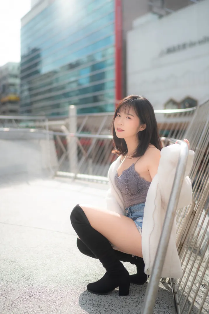[爱美足] NO.215 YoYo 牛仔短裤长靴 街拍#[105P]-5