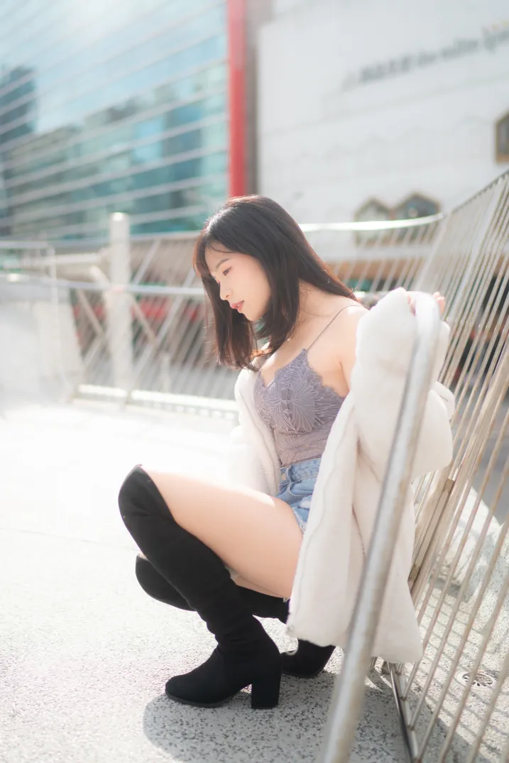 [爱美足] NO.215 YoYo 牛仔短裤长靴 街拍#[105P]-6