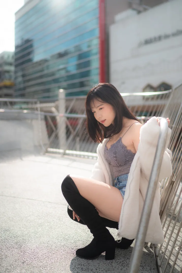 [爱美足] NO.215 YoYo 牛仔短裤长靴 街拍#[105P]-7