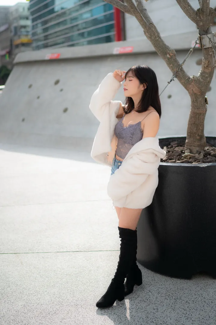 [爱美足] NO.215 YoYo 牛仔短裤长靴 街拍#[105P]-9