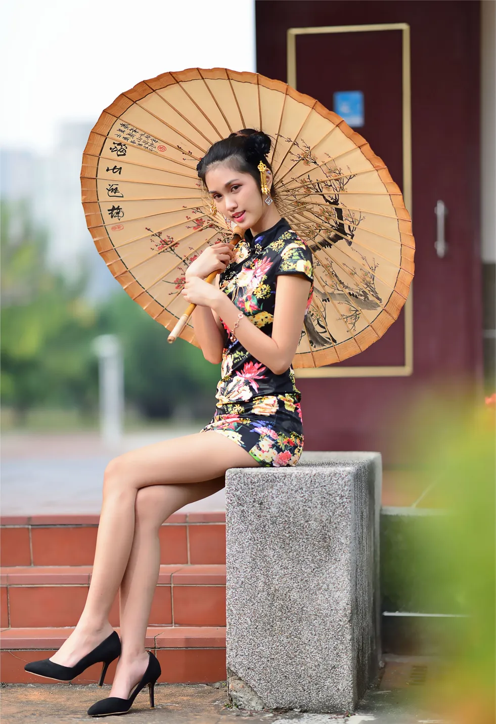 [爱美足] NO.191 陈濛欣 短旗袍高跟美腿 街拍#[100P]-1