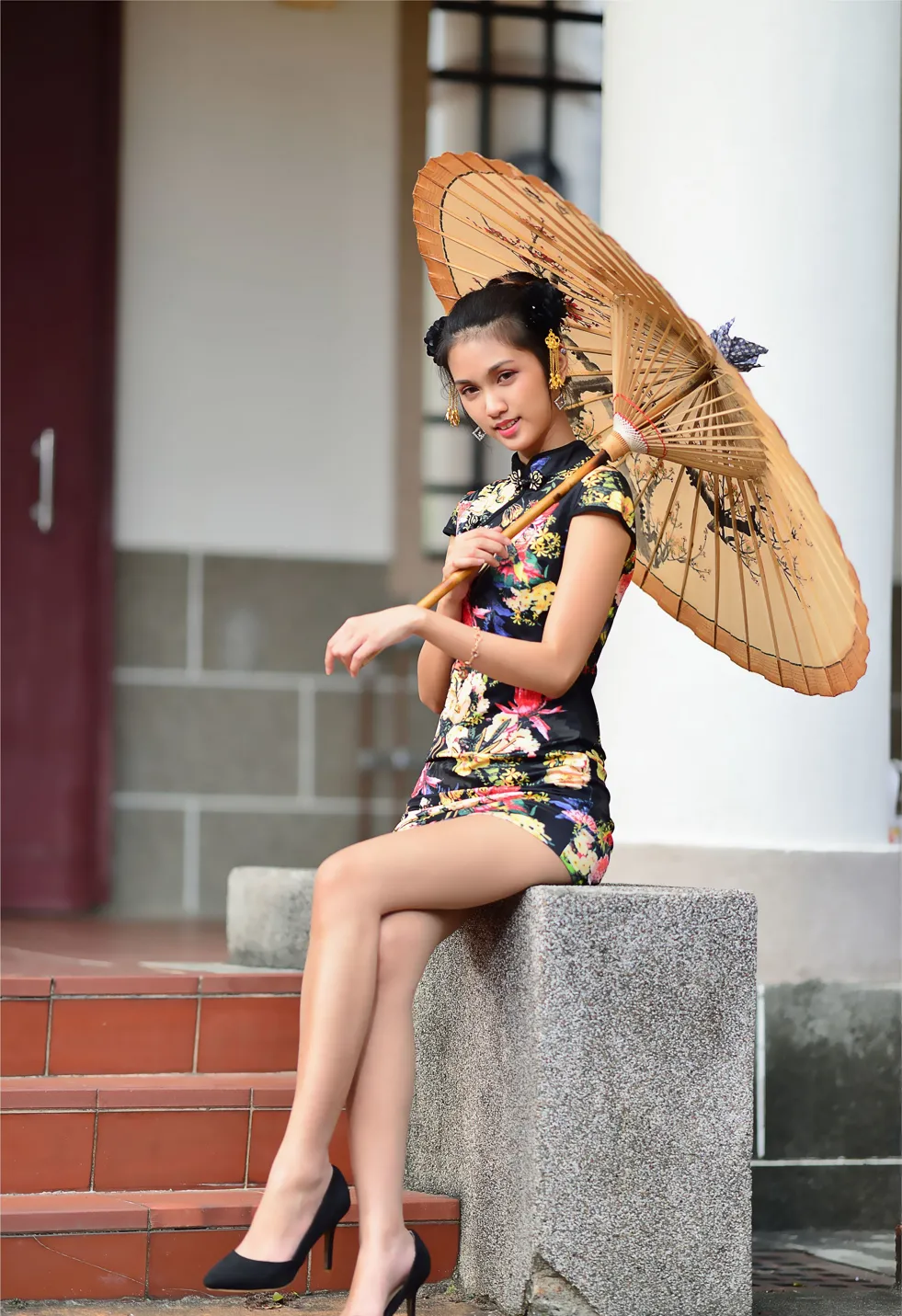 [爱美足] NO.191 陈濛欣 短旗袍高跟美腿 街拍#[100P]-4