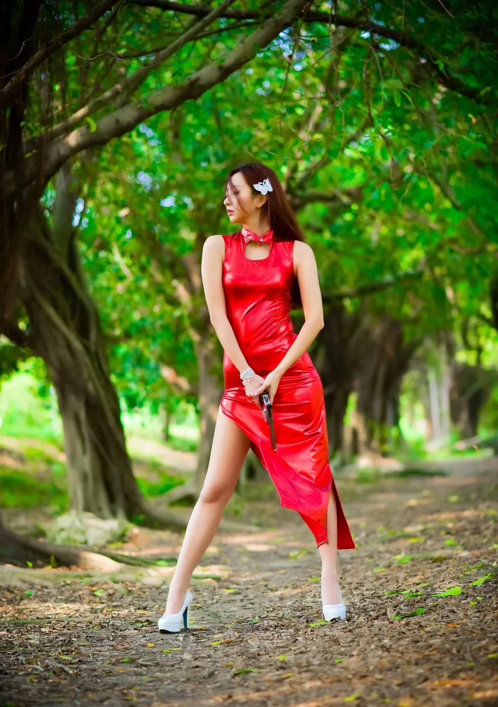 [Mzsock] NO.172 Mingting long skirt with high slits, high heels and stockings, beautiful legs street photography#[103P]-63