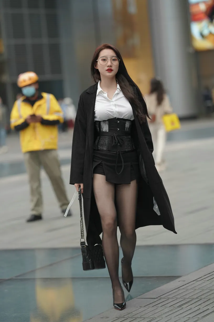 [Mzsock] NO.160 Long legs in black stockings street photography#[105P]-10